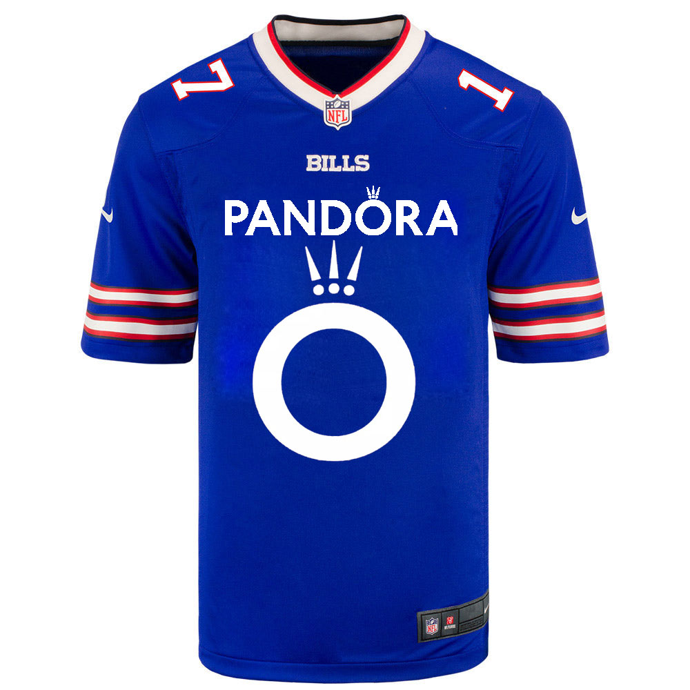 pandora 3d print men #17 josh allen blue home jersey