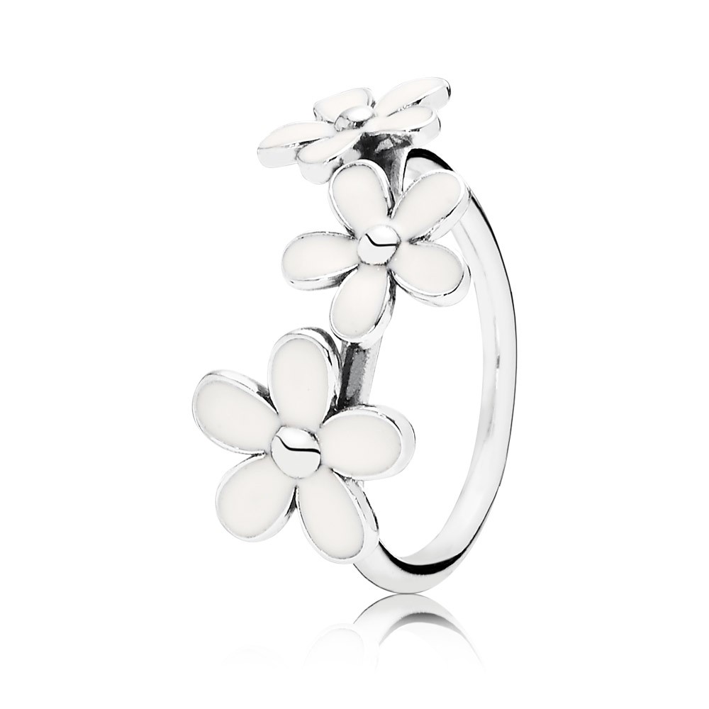 Pandora Darling Daisies White Enamel Ring