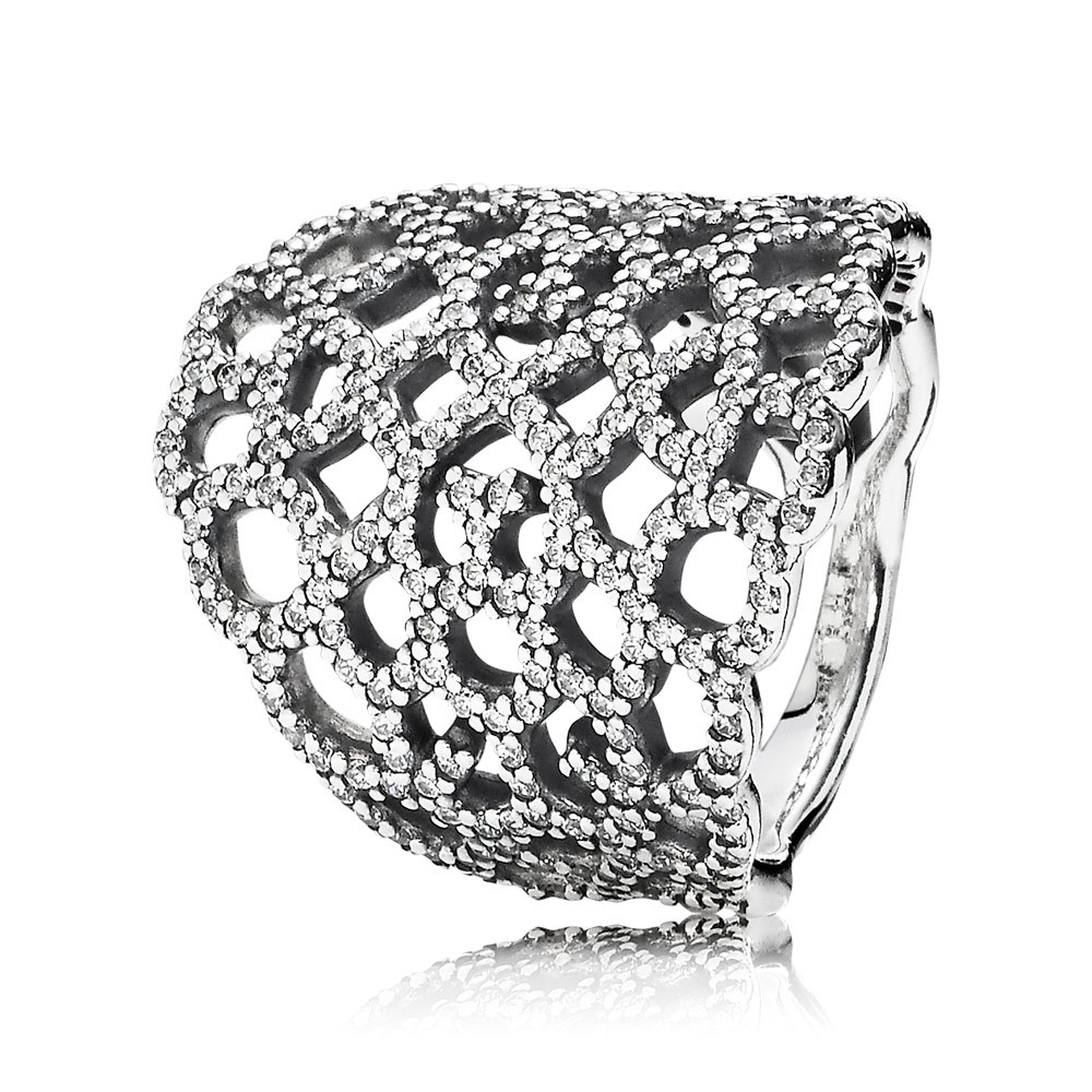 Pandora Shimmering Lace Clear Cz Ring