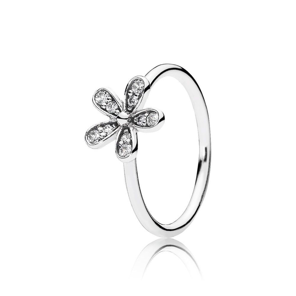 Pandora Daisy Silver Ring With Cubic Zirconia