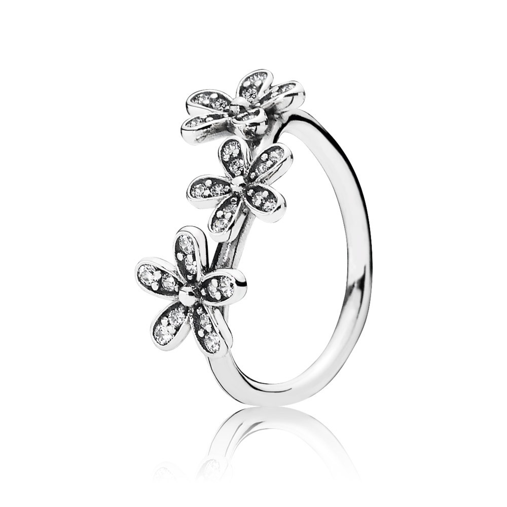 Pandora Daisy Silver Ring With Cubic Zirconia