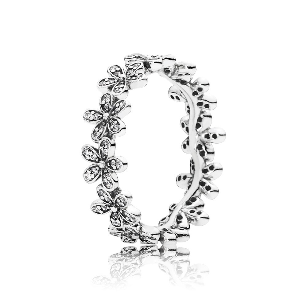 Pandora Daisy Silver Ring With Cubic Zirconia