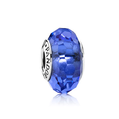 Pandora Blue Faceted Glass Charm