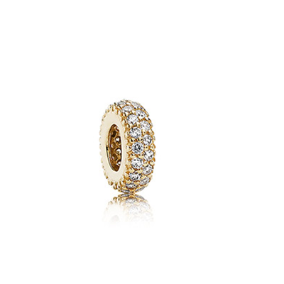 Pandora Abstract gold spacer with cubic zirconia
