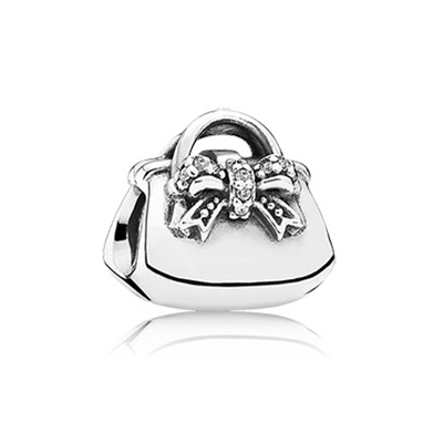 Pandora Handbag silver charm with cubic zirconia