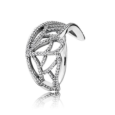 Pandora Butterfly wing silver ring with cubic zirconia