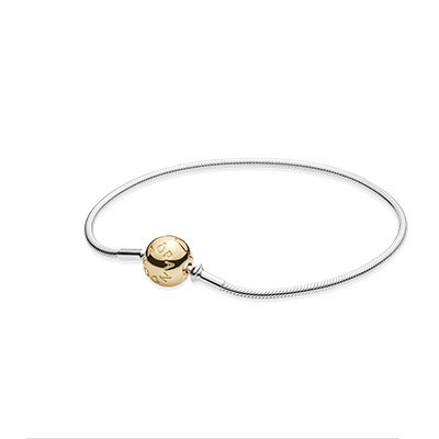 Pandora ESSENCE COLLECTION silver bracelet with 14k clasp
