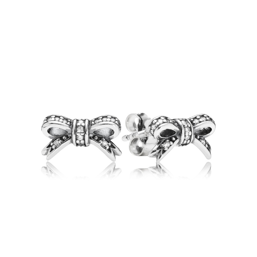 Pandora Earring Sparkling Bow Clear Cz