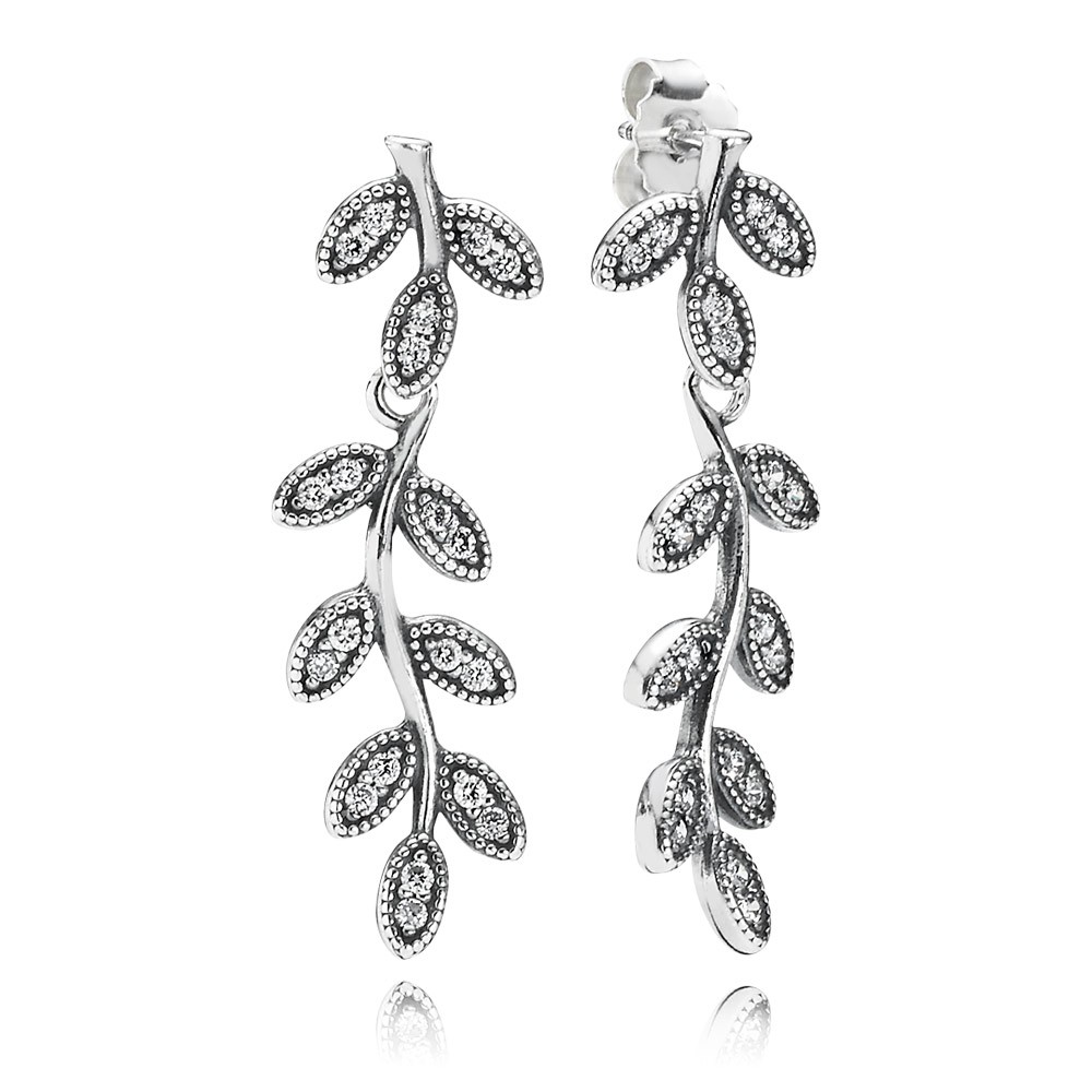 Pandora Earring Sparkling Leaves 290565Cz