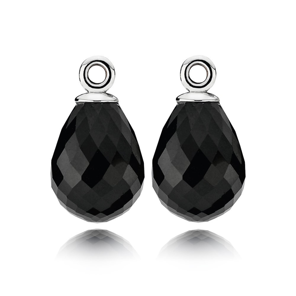 Pandora Earring Black Murano Glass