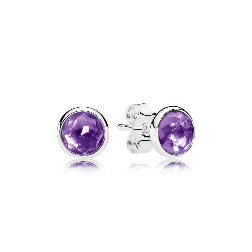 Pandora February Droplets Earring Studs