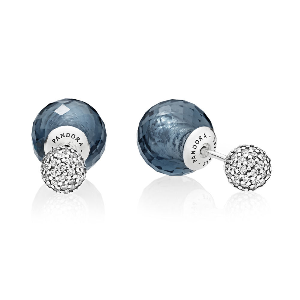 Pandora Midnight Blue Shimmering Drops Stud Earrings