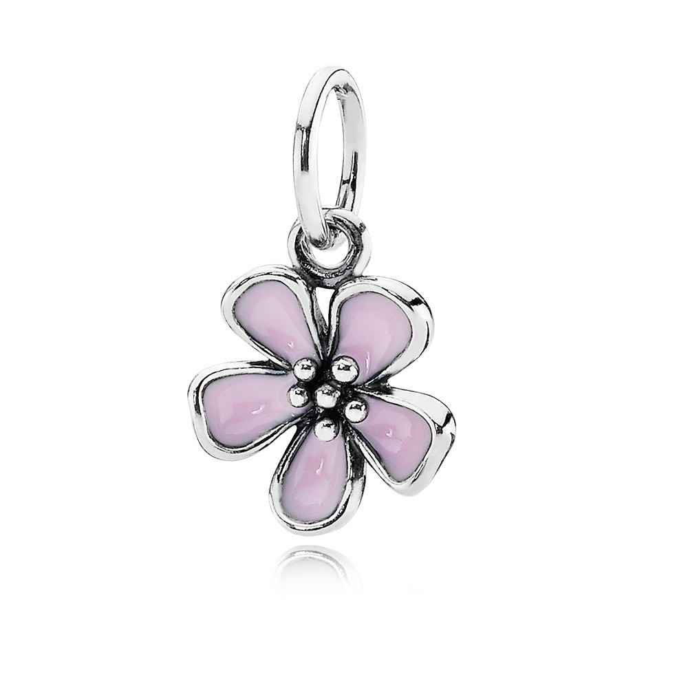 Pandora Silver Pendant With Pink Enamel