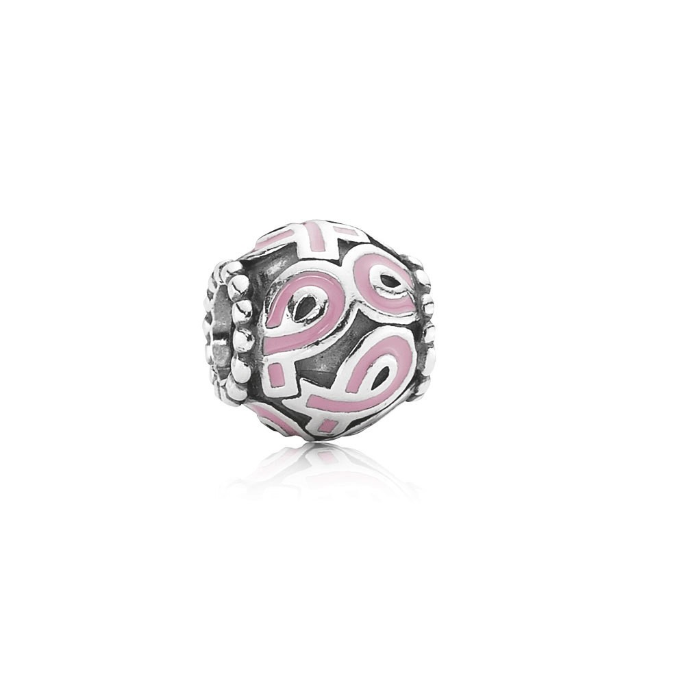 Pandora Ribbon pink enamel Charm