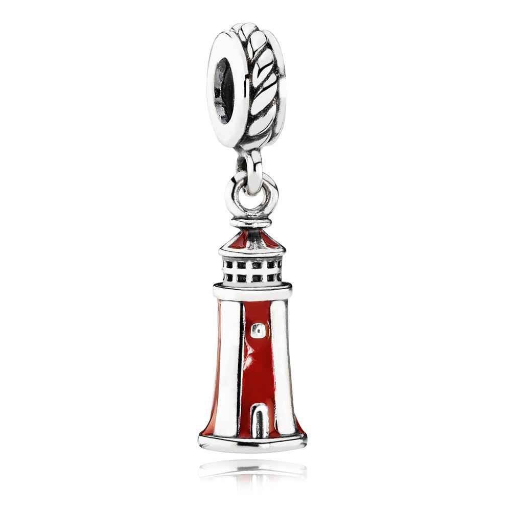 Pandora Lighthouse red & white enamel Charm