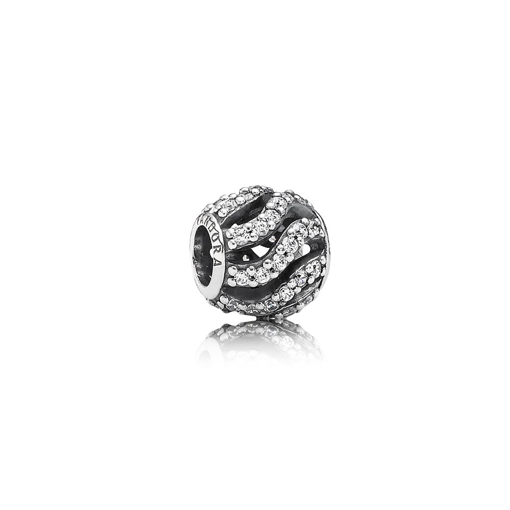 Pandora Openwork Sparkling Waves Charm