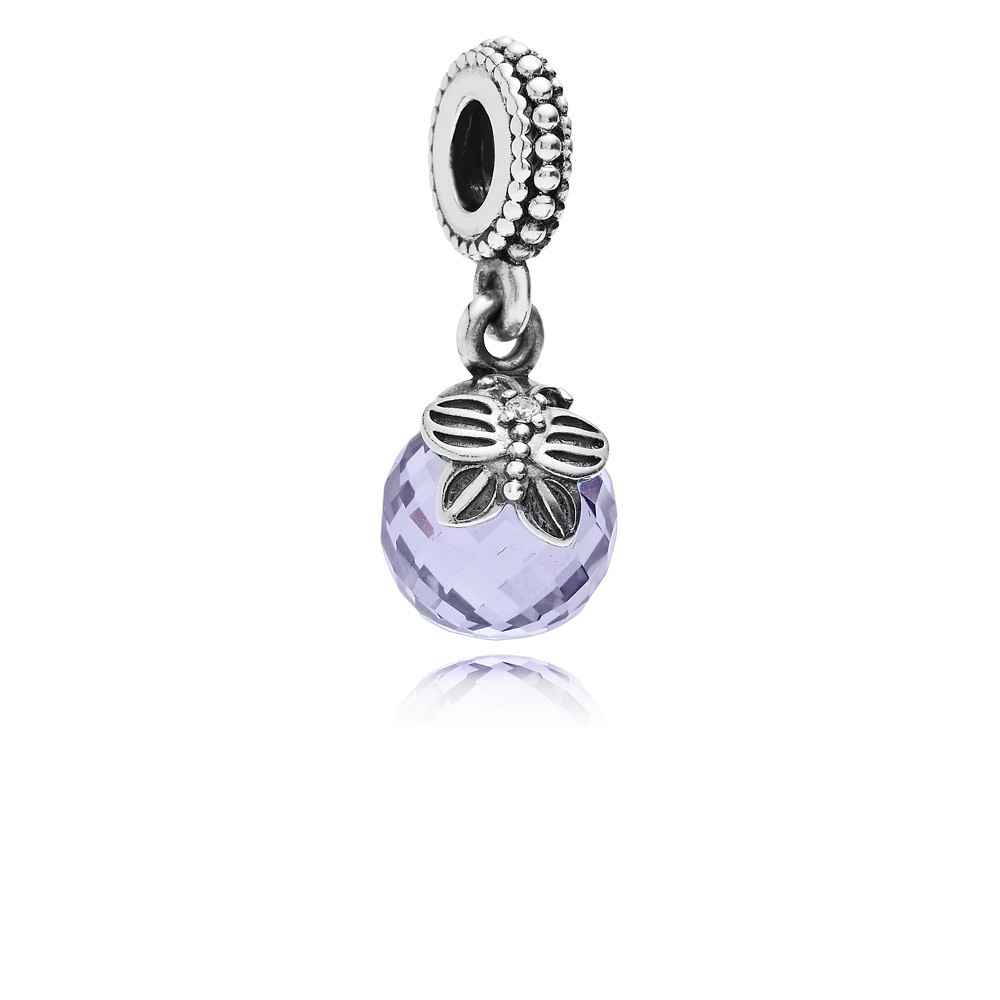 Pandora Morning butterfly lavender & clear cz Charm