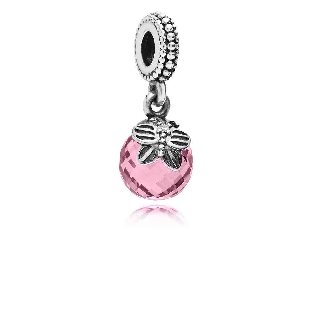 Pandora Morning butterfly pink & clear cz Charm