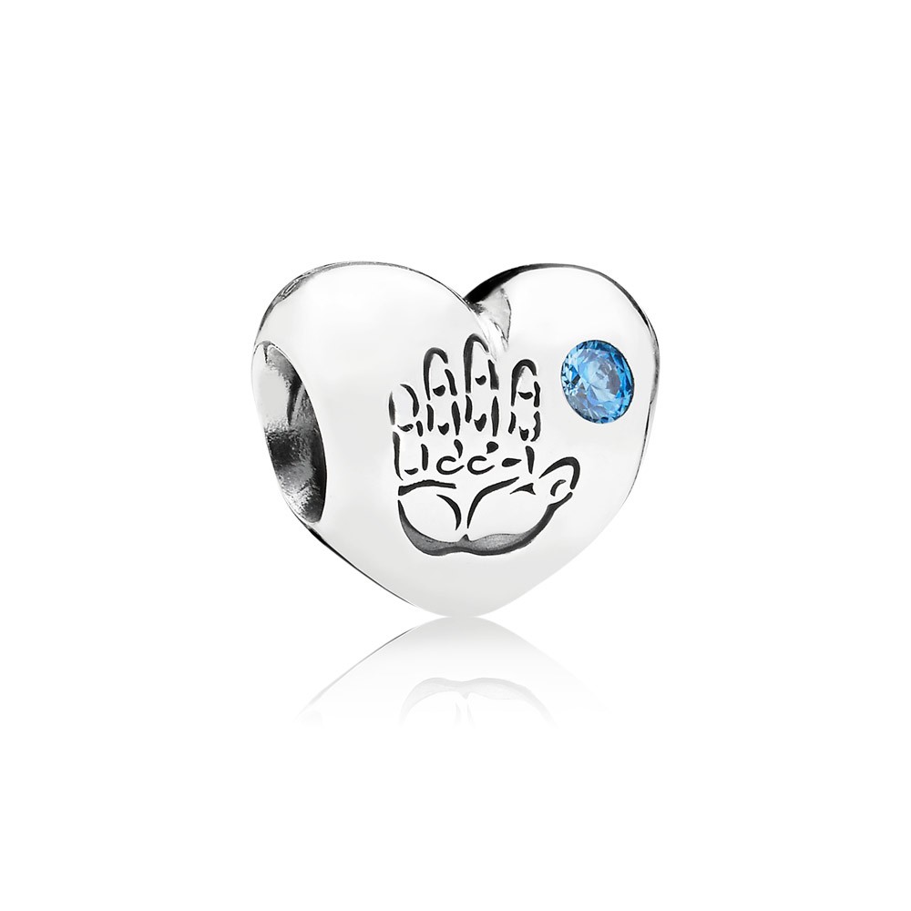 Pandora Baby Boy Silver Charm With Blue Cubic Zirconia