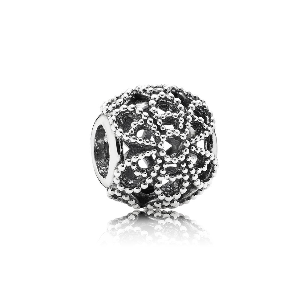 Pandora Openwork Roses Silver Charm