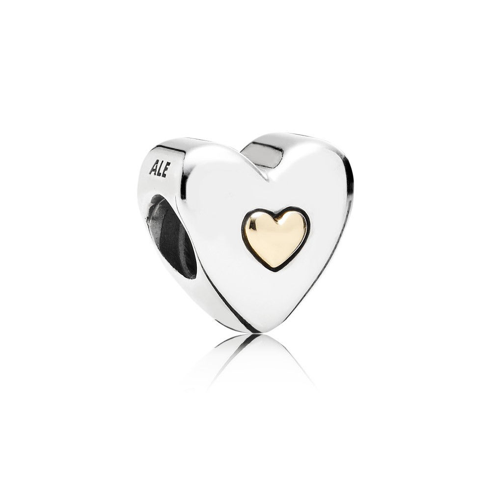 Pandora Happy Anniversary Heart Silver Charm With 14K Heart