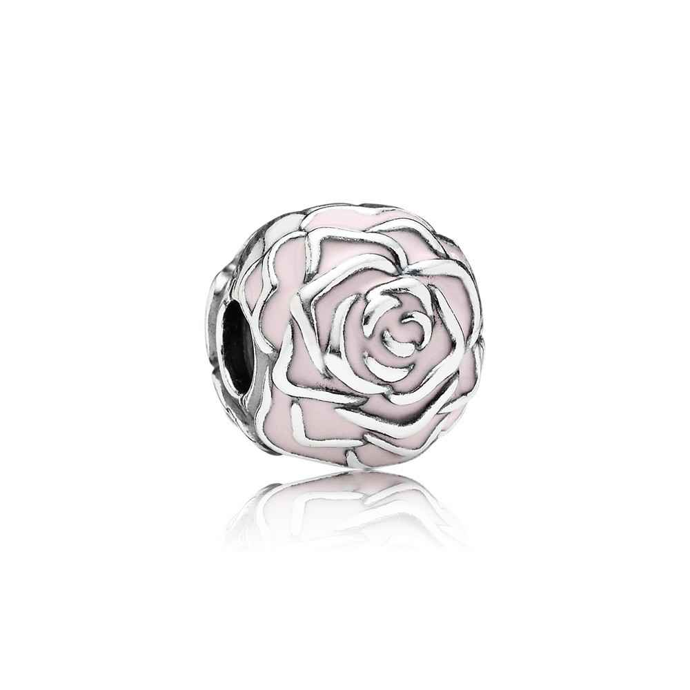 Pandora Rose garden pink enamel Charm