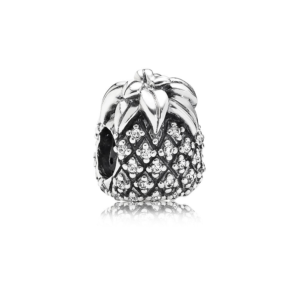 Pandora Pineapple Silver Charm With Cubic Zirconia