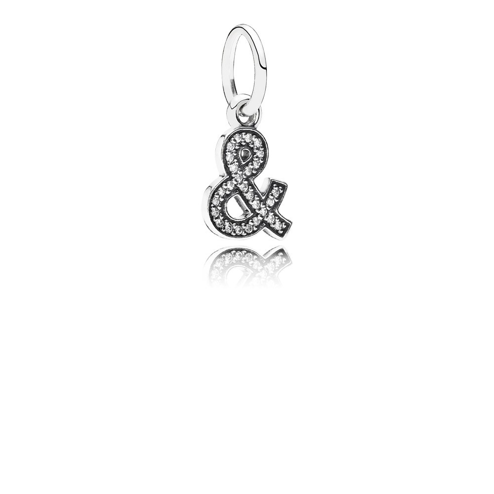 Pandora Sign Silver Dangle With Cubic Zirconia