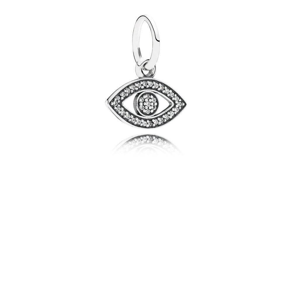 Pandora Eye Silver Dangle With Cubic Zirconia