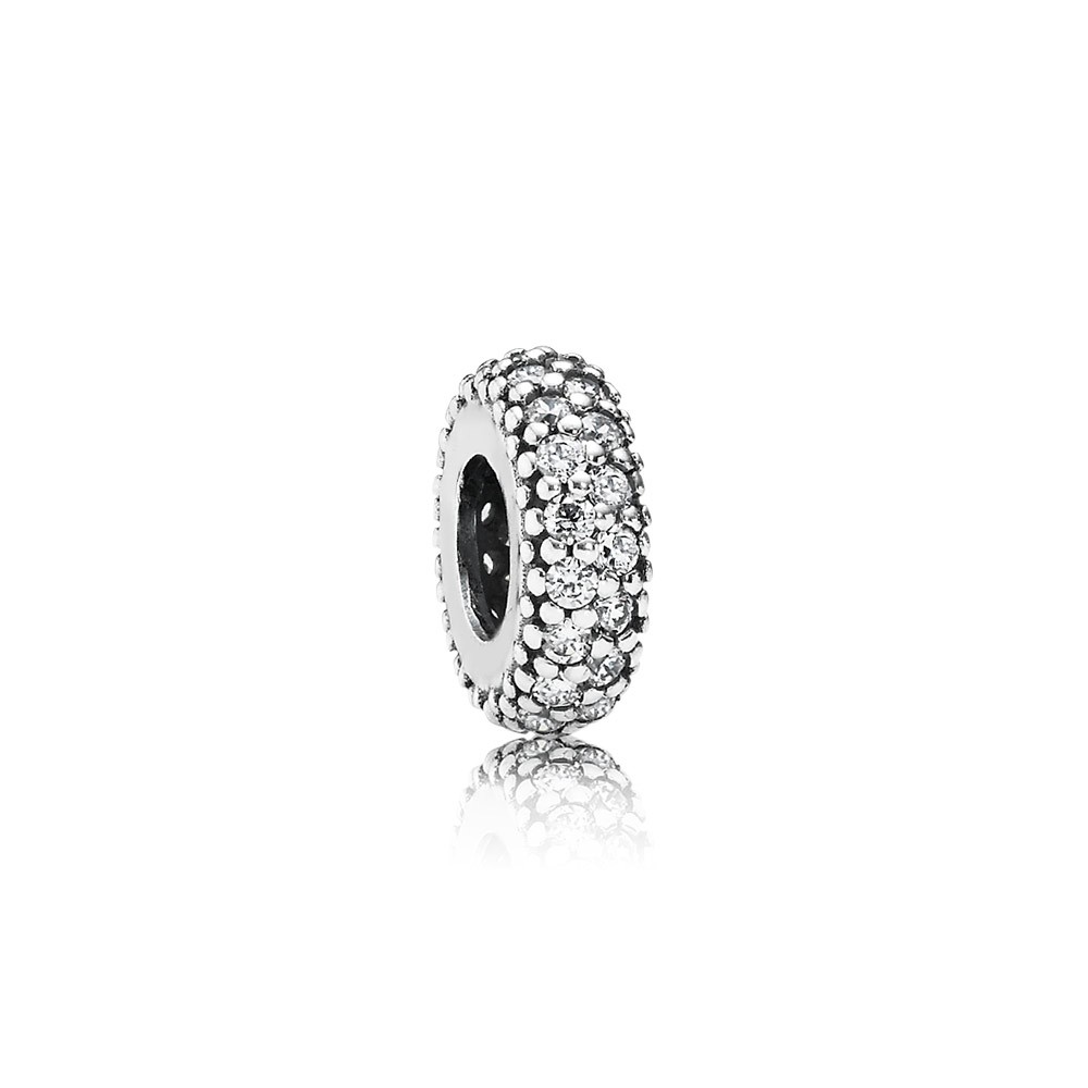 Pandora Abstract Silver Spacer With Cubic Zirconia