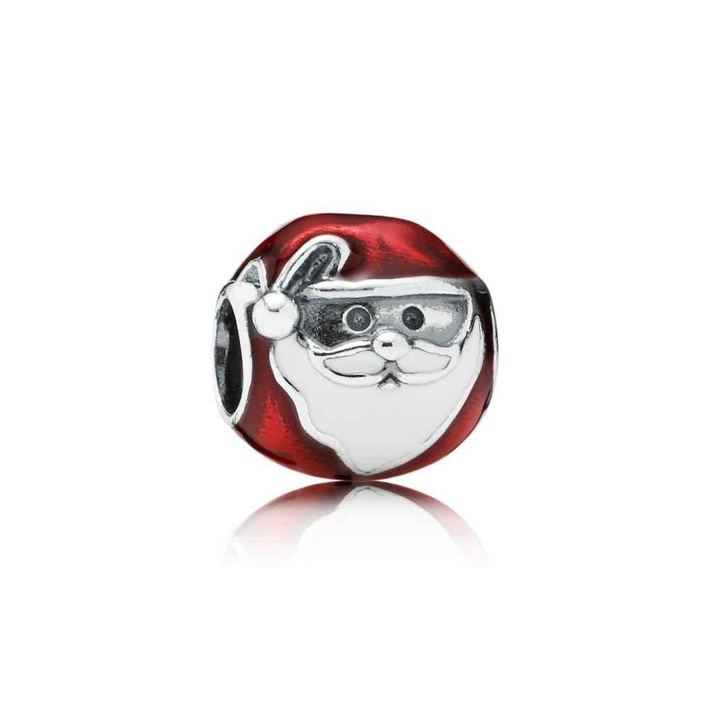 Pandora Jolly Santa Red & White Enamel