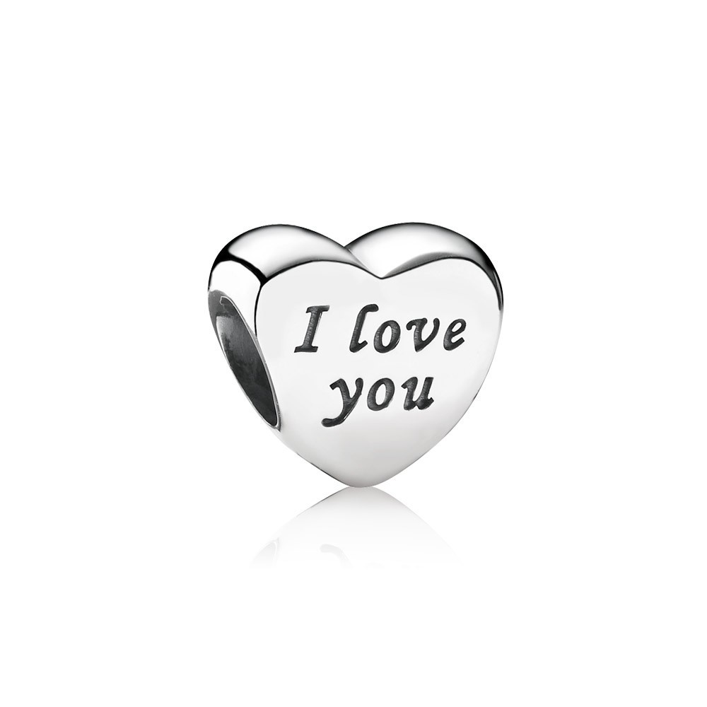 Pandora Heart Silver Charm With Engraving I Love You