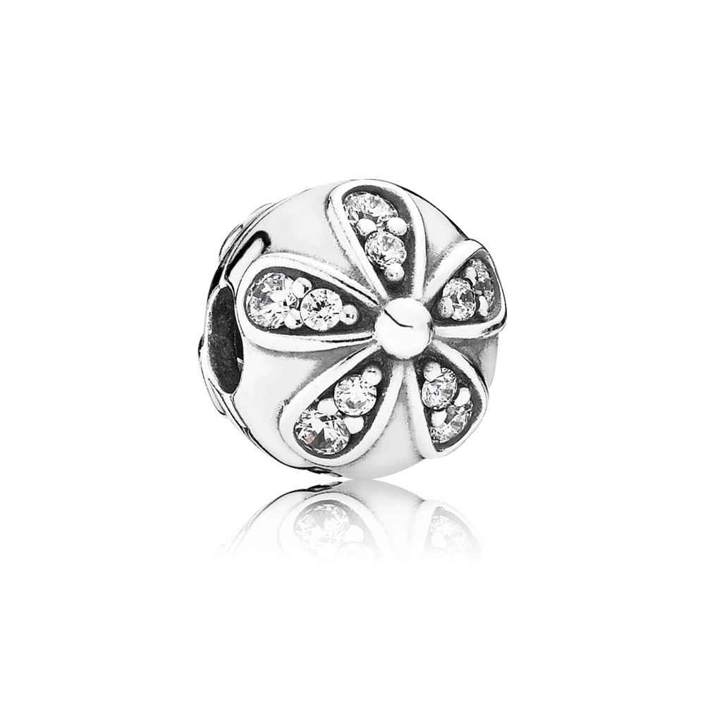 Pandora Daisy Silver Clip With Cubic Zirconia