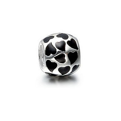 Pandora Black Enamel Heart Charm