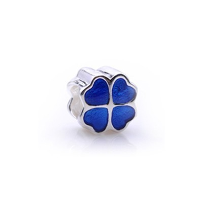 Pandora Blue Four-Leaf Clover Enamel Charm