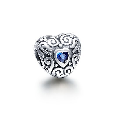 Pandora Blue Heart Gems Bead Charm