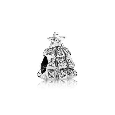 Pandora CLEAR CZ Tree Of Lights Charm Silver