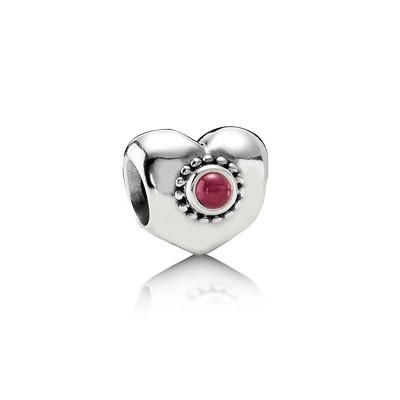 Pandora Rhodolite Treasured Hearts Charm