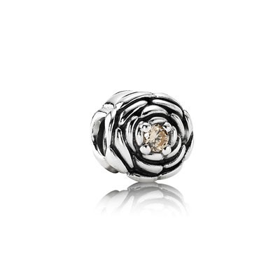 Pandora Salmon Blooming Rose Charm