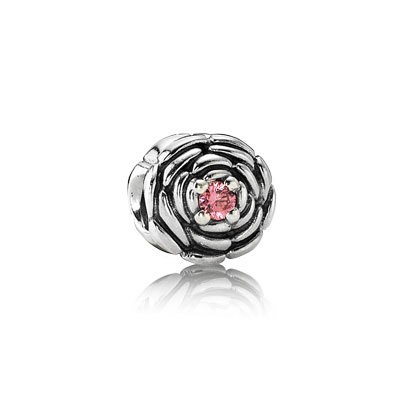 Pandora Salmon Blooming Rose Charm