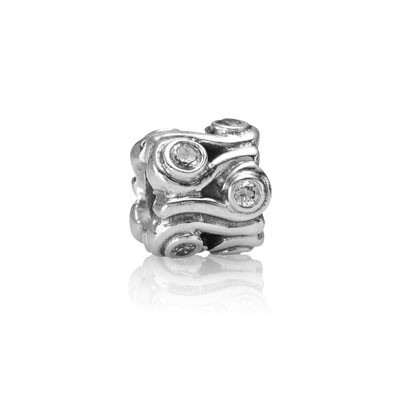 Pandora Clear Ocean Wave Charm