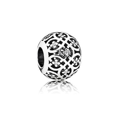 Pandora Intricate Lace with Clear CZ Openwork Charm