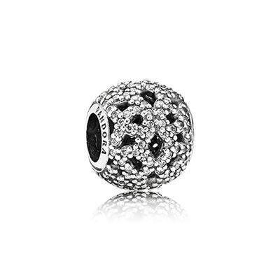 Pandora Shimmering Lace with Clear CZ Charm