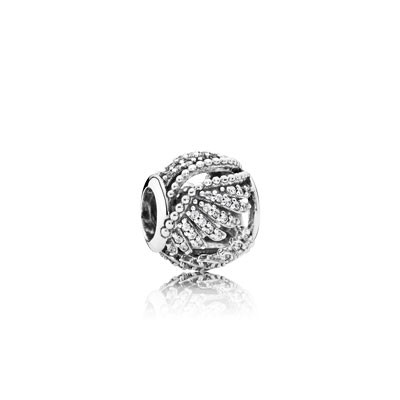 Pandora Majestic Feathers with Clear CZ Openwork Charm