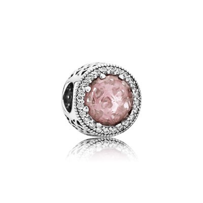 Pandora Radiant Hearts with Blush Pink Crystal and Clear CZ Char