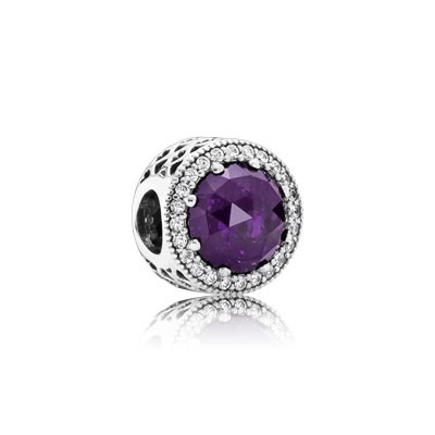 Pandora Radiant Hearts with Royal Purple Crystal and Clear CZ