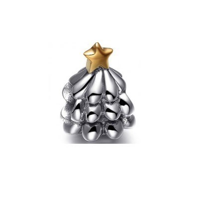 Pandora Christmas Tree Bead Charms Two-Tone