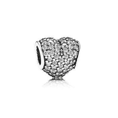 Pandora Clear Pave Heart Charms