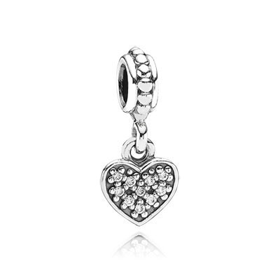 Pandora Clear Pave Heart Charms