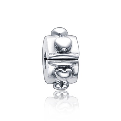 Pandora Clip Charm Silver Heart Locks